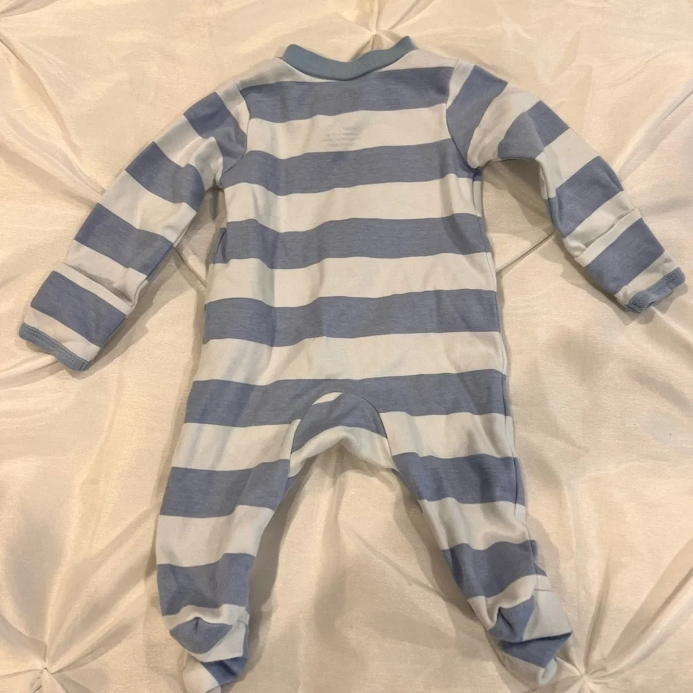 CARTERS Little Brother Blue Striped Kids One Piece SIZE NB